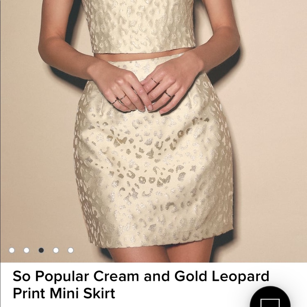 Lulu’s So Popular Cream and Gold Skirt
